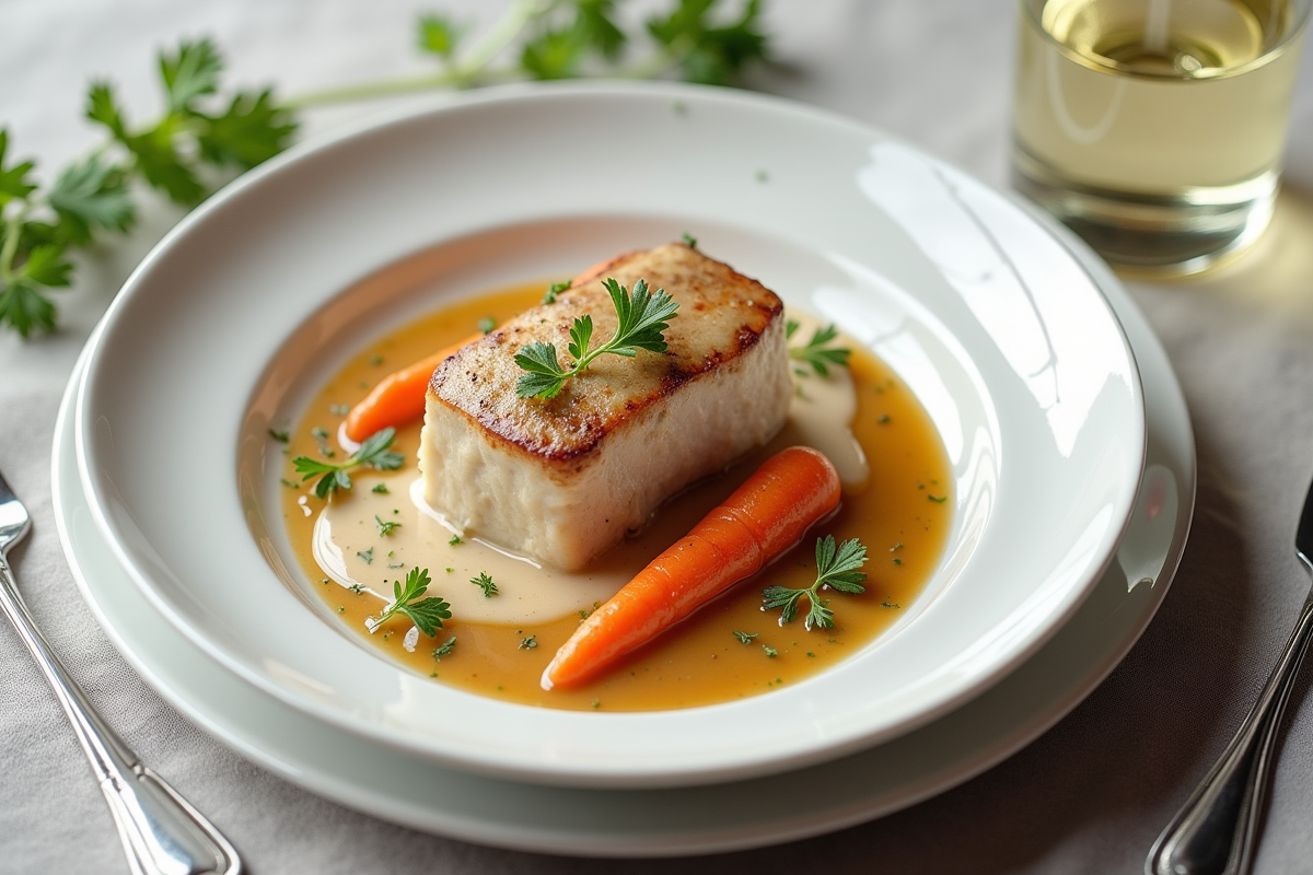 Gros plan sur la blanquette de veau avec carottes et herbes fraîches