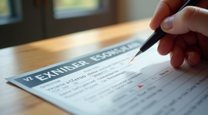 Certificat de carte grise posé sur une table en bois avec une main pointant la section V7