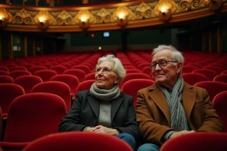 Couple assis dans le théâtre Mogador à Paris