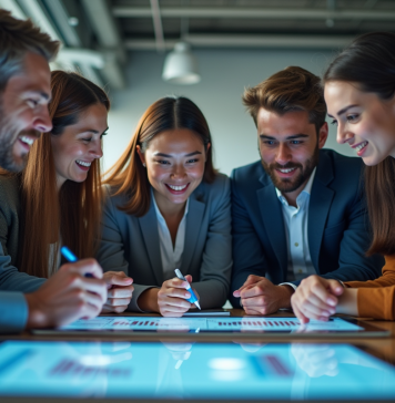 Caractère digital : définition, usages et importance pour votre stratégie digitale Équipe diversifiée en brainstorming stratégie digitale