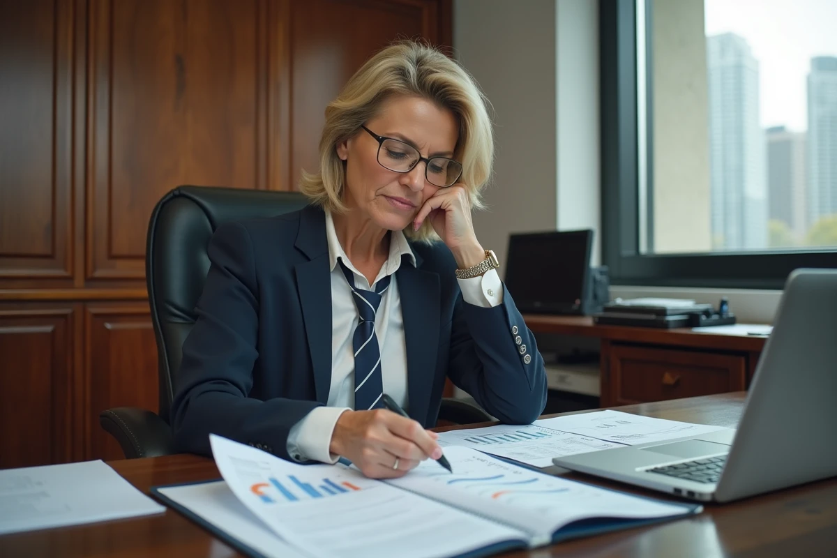 Femme d affaires en réunion dans un bureau moderne