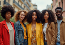 Groupe diversifié de personnes confiantes en milieu urbain