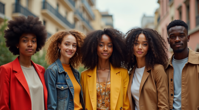 Groupe diversifié de personnes confiantes en milieu urbain