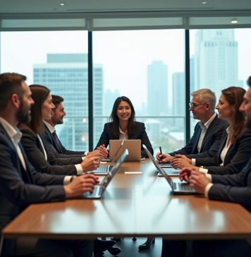 Diversité au travail : stratégies et bonnes pratiques pour une gestion efficace Groupe de professionnels en réunion dans un bureau moderne