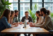 Durabilité et RSE : définition et enjeux pour les entreprises Groupe de professionnels durables en réunion moderne