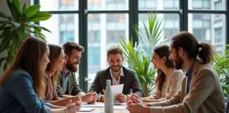 Durabilité et RSE : définition et enjeux pour les entreprises Groupe de professionnels durables en réunion moderne