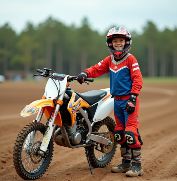 Les meilleures motos 150 cc pour débuter en motocross Jeune garçon de motocross souriant près de sa moto