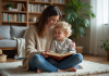 Éduquer son enfant avec bienveillance : conseils pratiques et efficaces Maman et son fils de 7 ans lisant ensemble dans le salon