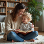 Éduquer son enfant avec bienveillance : conseils pratiques et efficaces Maman et son fils de 7 ans lisant ensemble dans le salon