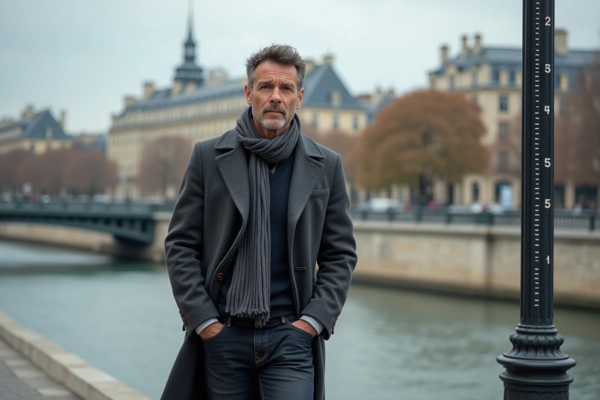 Marc Lavoine marchant le long d