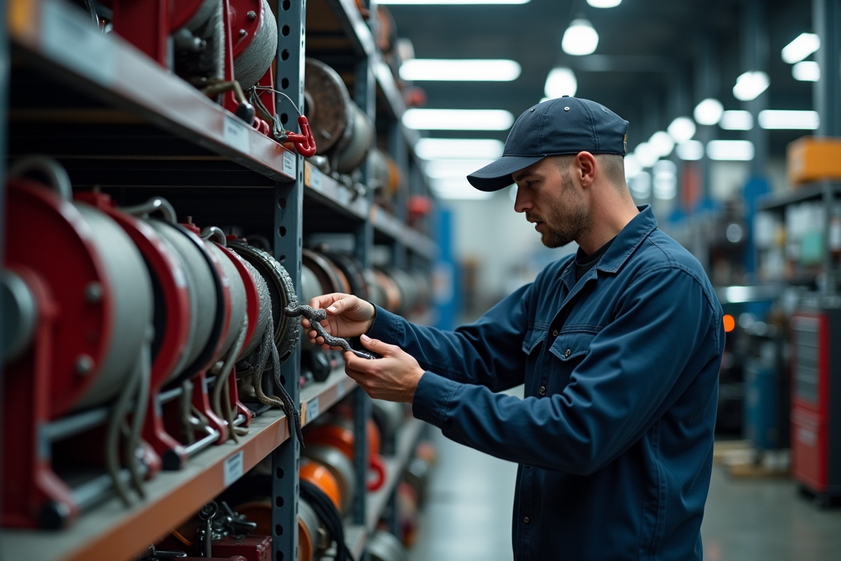 Mécanicien professionnel inspectant équipement de dépannage