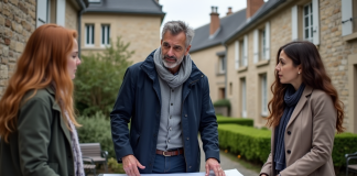 Rôle et avantages du PLU pour une commune : les clés d’une urbanisation réussie Urbaniste en extérieur avec plans dans un village français